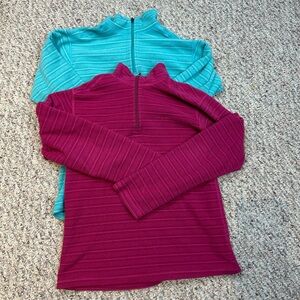 Patagonia Kids' Micro D Zip Neck Tops (bundle of 2) Teal and Magenta sz 10